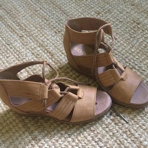 SOREL Joanie II Ankle Lace Wedge Sandals SZ 9